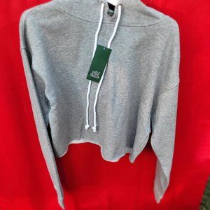 Grey sweat shirt hoodie crop top